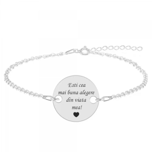 Bratara argint banut 16 mm - personalizata cu text